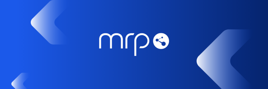 White MRP logo on a vibrant blue background.